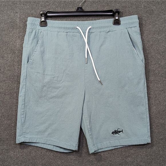 Apparel by Homerun Shorts Mens Large Pull On Drawstring Light Blue Stretch - Picture 1 of 11